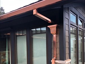 Copper Fascia 2x3 Downspout with Leader Head